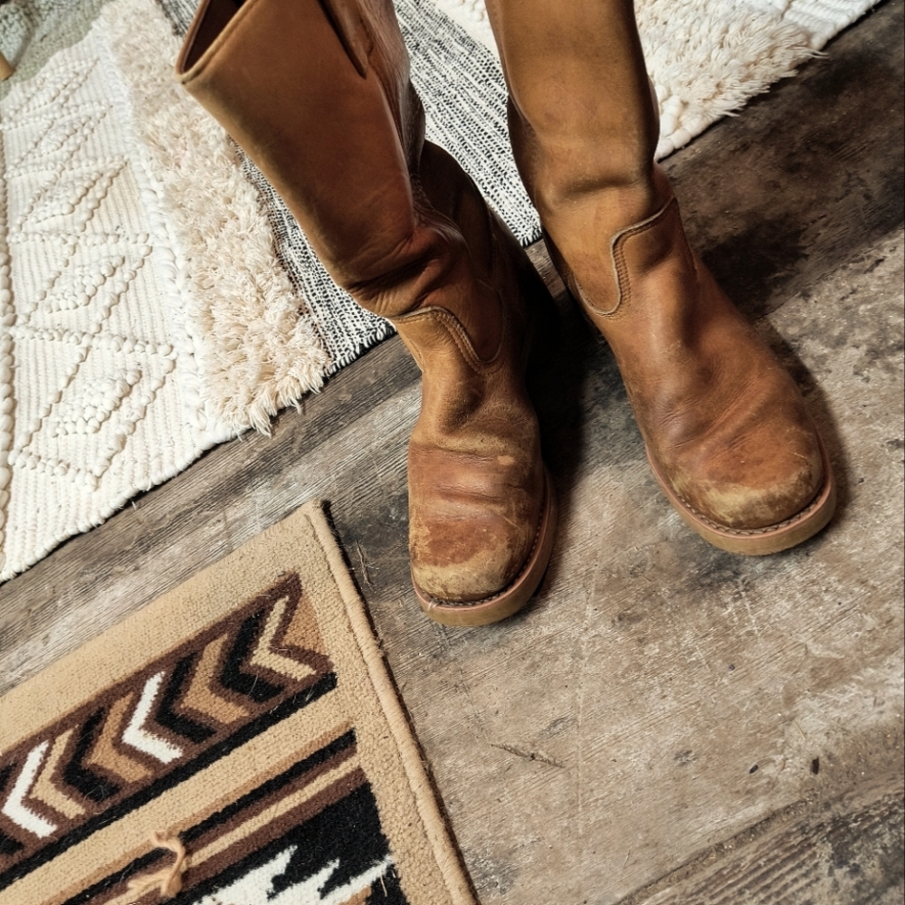 Vintage Texas Steer Leather Boots